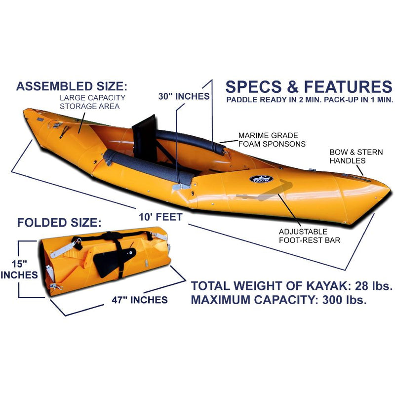 Folding Kayak | 10 foot Foldable Kayak | DARK YELLOW